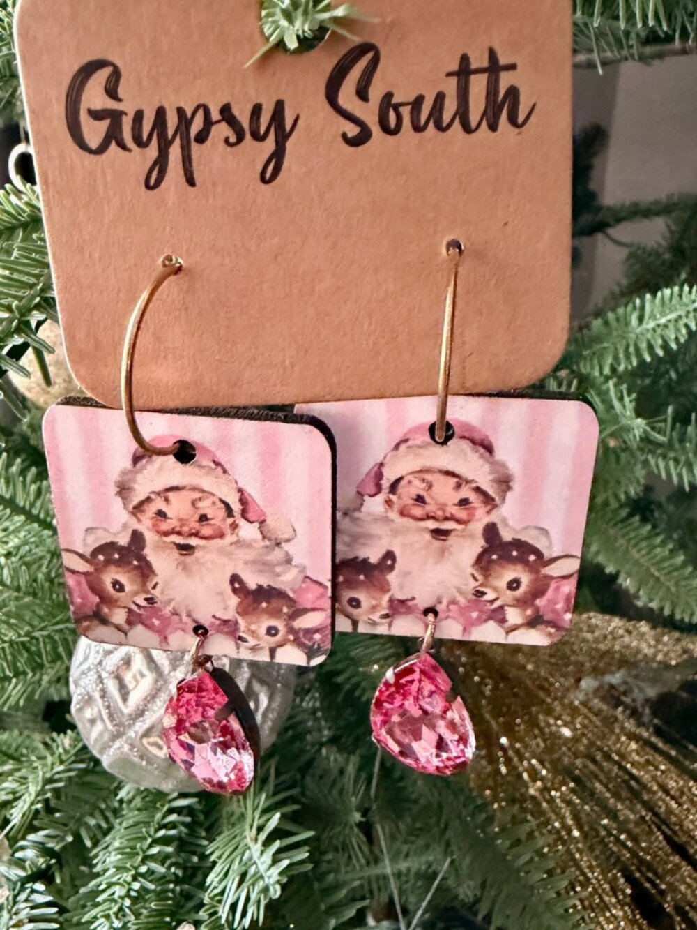 Oh Deer - Santa Earrings